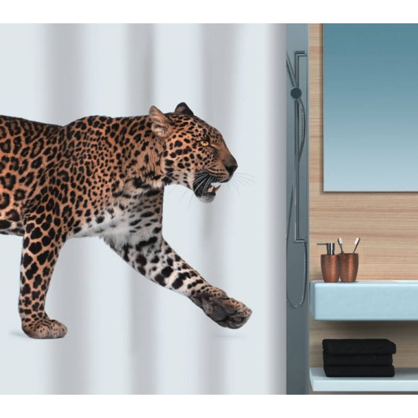 Spirella Leopard Badeforhng antibakterielt 180 x 200 cm
