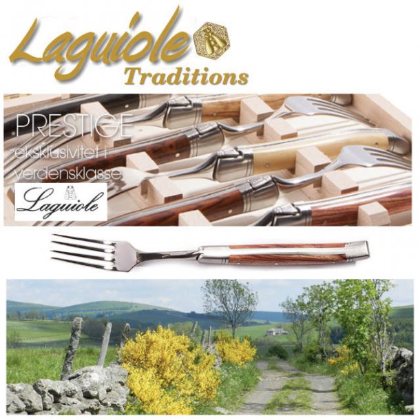 Laguiole Prestige Gaffel, 6 stk i trske - 7 varianter