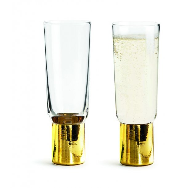 Sagaform Club Champagneglas med guld 2 stk.